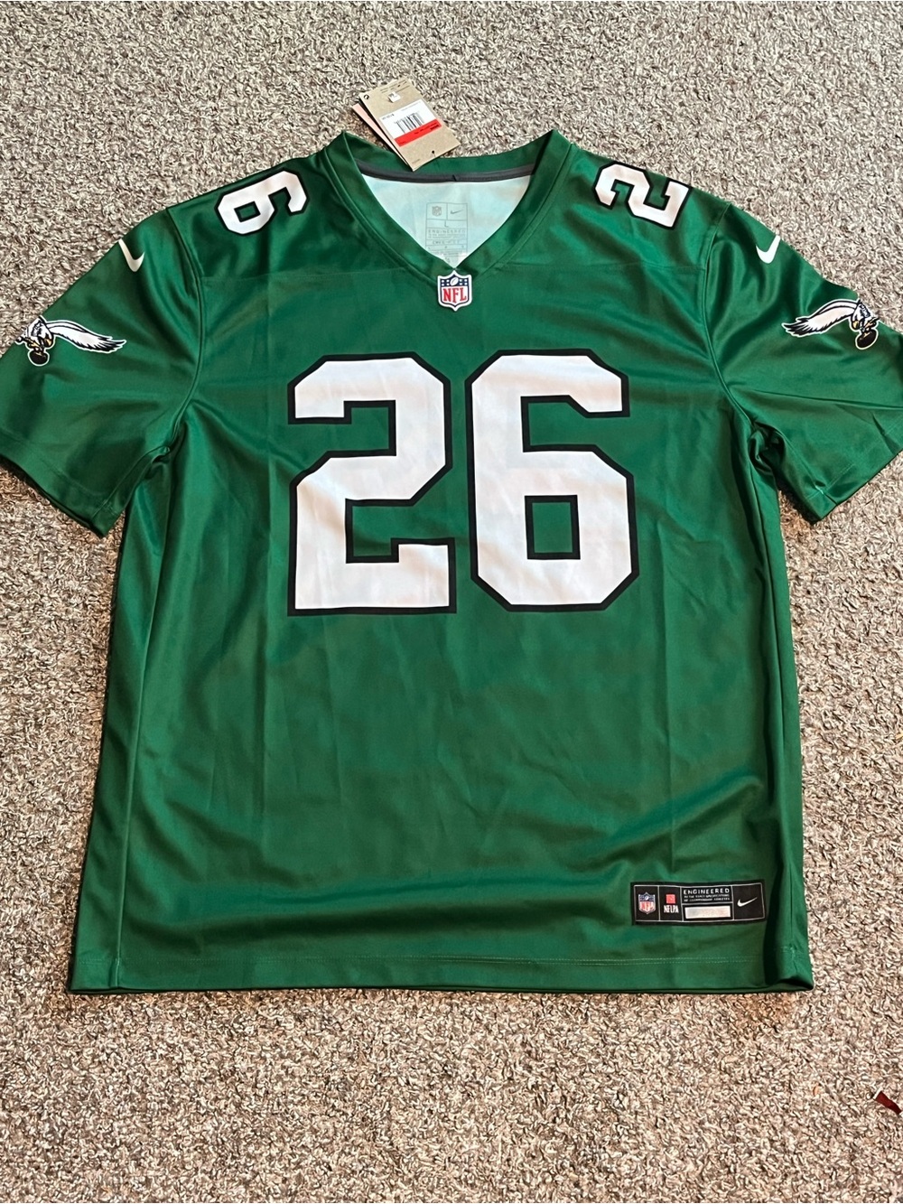 NFL Nike Philadelphia Eagles Kelly Green Saquon Barkley Jersey Men’s Large(48) - Picture 1 of 10